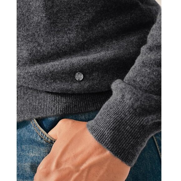 KVSS 100% Pure Cashmere Gray V-Neck Button Down Cardigan Large NEW! w/Gift Box - Picture 4 of 7